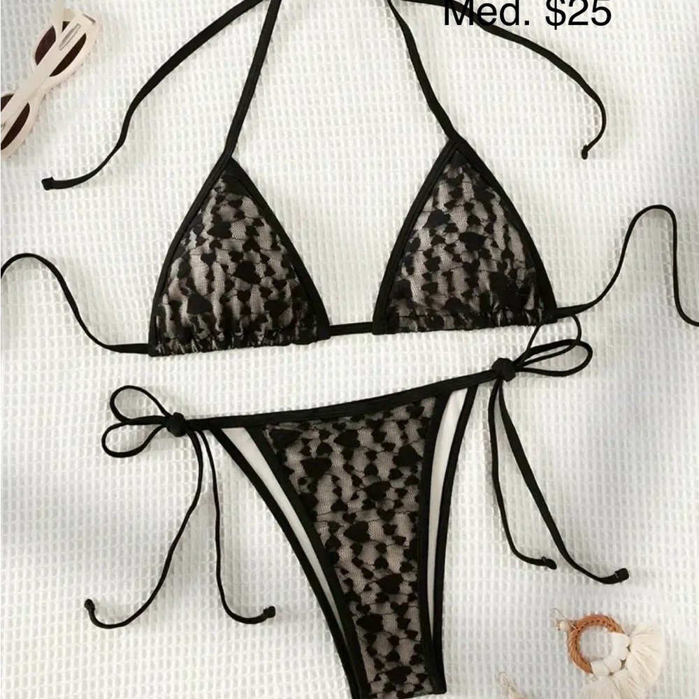 Chic Black Lace Bikini Set